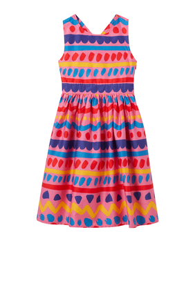 Stripe & Wave Print Dress